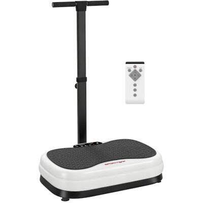 SPORTNOW Vibration Plate Exercise Machine for Weight Loss Adjustable Handle Quiet Vibrating Plate, Lymphatic Drainage, Removable Handle, Remote Control, Auto or Manual Speeds SPORTNOW Vibration Plate Exercise Machine for Weight Loss Adjustable Handle Quiet Vibrating Plate, Lymphatic Drainage, Removable Handle, Remote Control, Auto or Manual Speeds