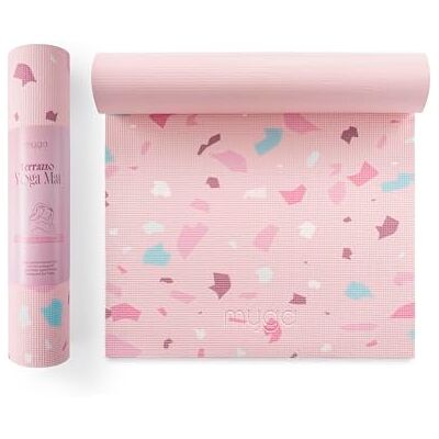 Myga Yoga Mat 6mm Thick Non-Slip Exercise Mat for Yoga, Pilates, Meditation and Fitness Lightweight Travel Yoga Mat for Men and Women Terrazzo Myga Yoga Mat 6mm Thick Non-Slip Exercise Mat for Yoga, Pilates, Meditation and Fitness Lightweight Travel Yoga Mat for Men and Women Terrazzo