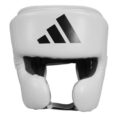 adidas Speed Head Guard Medium, White CE-Approved Boxing Headguard with Ear and Cheek Protection, Has Added Force Resistance, Adjustable Non-Slip Training Gear for MMA and Sparring adidas Speed Head Guard Medium, White CE-Approved Boxing Headguard with Ear and Cheek Protection, Has Added Force Resistance, Adjustable Non-Slip Training Gear for MMA and Sparring