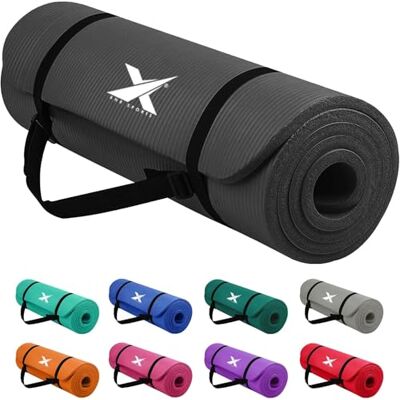 Xn8 Sports Yoga mat 10mm & 15mm Thick NBR Exercise Mat Non-Tearable Pilates Mat with Extra Carry Strap Yoga Mats for Women Men for Aerobics Lunges Planks Indoor & Outdoor 61Lx20Wx1.5 & 1Th Xn8 Sports Yoga mat 10mm & 15mm Thick NBR Exercise Mat Non-Tearable Pilates Mat with Extra Carry Strap Yoga Mats for Women Men for Aerobics Lunges Planks Indoor & Outdoor 61Lx20Wx1.5 & 1Th