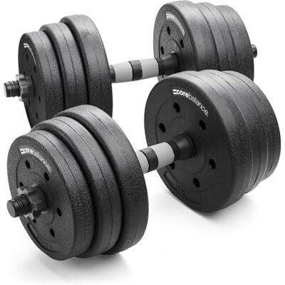 Balance Adjustable Dumbbell Set 2 Handles, Spinlock Collars & Weight Plates, Multiple Weight Combinations, Non-Slip Grip, Ideal for Strength Training Balance Adjustable Dumbbell Set 2 Handles, Spinlock Collars & Weight Plates, Multiple Weight Combinations, Non-Slip Grip, Ideal for Strength Training