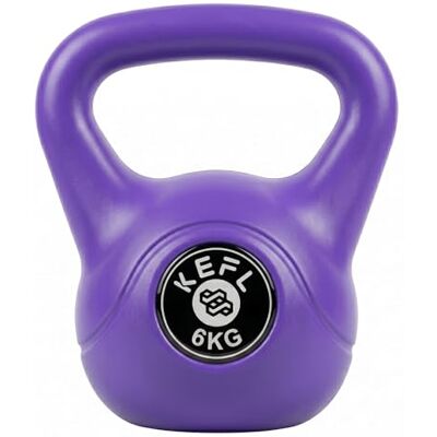 KEFL Vinyl Coated Kettlebell for Strength Training & Home Gym, Colour Coded Non-Slip Weight for Fitness, Conditioning & Full Body Workouts, 2kg–20kg KEFL Vinyl Coated Kettlebell for Strength Training & Home Gym, Colour Coded Non-Slip Weight for Fitness, Conditioning & Full Body Workouts, 2kg–20kg