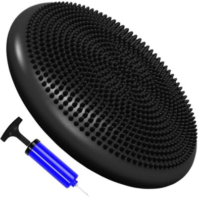 ONEX Wobble Balance Cushion Board for Fitness Exercise, Core Workout, Back Pain Relief, Sensory Cushion for Chair – Stability Disc Seat to Improve Sitting Posture for Adults or Children (Balck) ONEX Wobble Balance Cushion Board for Fitness Exercise, Core Workout, Back Pain Relief, Sensory Cushion for Chair – Stability Disc Seat to Improve Sitting Posture for Adults or Children (Balck)