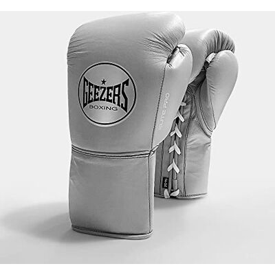 Geezers Boxing Elite Pro 2.0 Lace Up Sparring/Training Gloves Mens, Womens Boxing Laced Gloves Sparring gloves Ideal for Heavy Duty Punch Bags (Light Grey, 14oz) Geezers Boxing Elite Pro 2.0 Lace Up Sparring/Training Gloves Mens, Womens Boxing Laced Gloves Sparring gloves Ideal for Heavy Duty Punch Bags (Light Grey, 14oz)