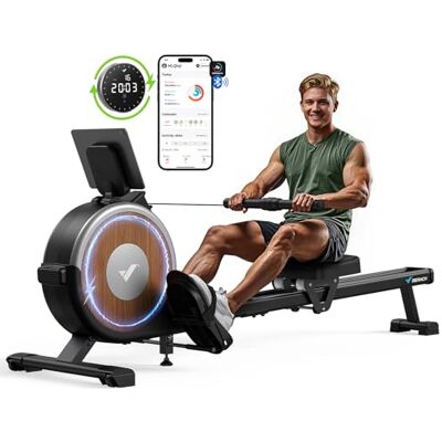 MERACH Rowing Machine for Home Gym, Magnetic Rower with 16 Levels of Quiet Resistance, Dual Slide Rails, 158 kg Weight Capacity, App Compatible (Self-Generated Power) MERACH Rowing Machine for Home Gym, Magnetic Rower with 16 Levels of Quiet Resistance, Dual Slide Rails, 158 kg Weight Capacity, App Compatible (Self-Generated Power)