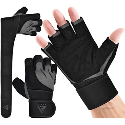 RDX Weight Lifting Gloves with Wrist Support, 50 CM Long Straps Anti Slip Padded Palm Protection Breathable Gym Grip for Fitness Training Workout Powerlifting, Adult & Kids Men Women Bodybuilding RDX Weight Lifting Gloves with Wrist Support, 50 CM Long Straps Anti Slip Padded Palm Protection Breathable Gym Grip for Fitness Training Workout Powerlifting, Adult & Kids Men Women Bodybuilding