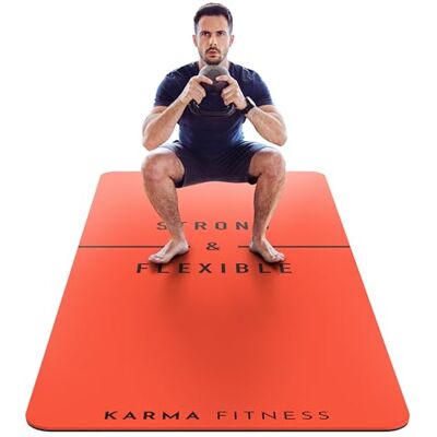Karma Fitness Large Exercise Mat 10mm Extra Thick Yoga Mat & Workout Mat, 183cm x 80cm Karma Fitness Large Exercise Mat 10mm Extra Thick Yoga Mat & Workout Mat, 183cm x 80cm