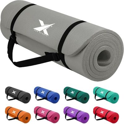 Xn8 Sports Yoga Mat 10mm & 15mm Thick NBR Exercise Mat with Carry Strap Extra thick NBR foam, cushioned support, Pilates, stretching, aerobics lunges planks, floor workouts, home gym, lightweight Xn8 Sports Yoga Mat 10mm & 15mm Thick NBR Exercise Mat with Carry Strap Extra thick NBR foam, cushioned support, Pilates, stretching, aerobics lunges planks, floor workouts, home gym, lightweight