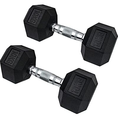 MuscleSquad Hex Rubber Dumbbell Pairs (2kg) Durable Easy Grip Dumbbell Weights for Home Workouts MuscleSquad Hex Rubber Dumbbell Pairs (2kg) Durable Easy Grip Dumbbell Weights for Home Workouts