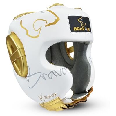 BRAVOSE Elite Boxing Headguard Professional Strap Boxing, Training, Sparring & Martial Arts Headgear Adjustable Head Guard for Ear, Cheek, Face Protection Helmet for MMA, Kickboxing, Taekwondo BRAVOSE Elite Boxing Headguard Professional Strap Boxing, Training, Sparring & Martial Arts Headgear Adjustable Head Guard for Ear, Cheek, Face Protection Helmet for MMA, Kickboxing, Taekwondo