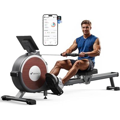 MERACH Rowing Machine for Home Gym, Magnetic Rower with 16 Levels of Quiet Resistance, Dual Slide Rails, 158 kg Weight Capacity, App Compatible (Magnetic) MERACH Rowing Machine for Home Gym, Magnetic Rower with 16 Levels of Quiet Resistance, Dual Slide Rails, 158 kg Weight Capacity, App Compatible (Magnetic)