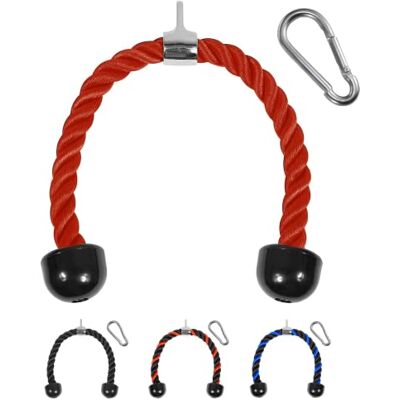 Yes4All Tricep Rope Cable Attachment - Exercise Machine Attachment Pull Down Rope - Red Yes4All Tricep Rope Cable Attachment - Exercise Machine Attachment Pull Down Rope - Red