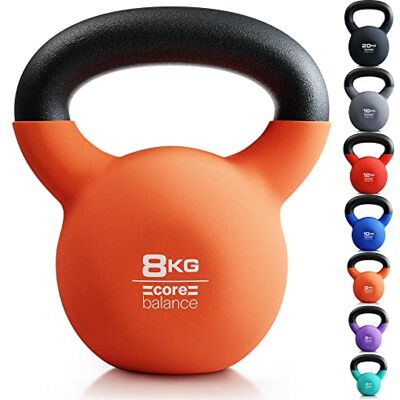 Balance 8kg Kettlebell Weight Cast Iron Neoprene Coated Heavy Duty Strength Training (Orange) Balance 8kg Kettlebell Weight Cast Iron Neoprene Coated Heavy Duty Strength Training (Orange)