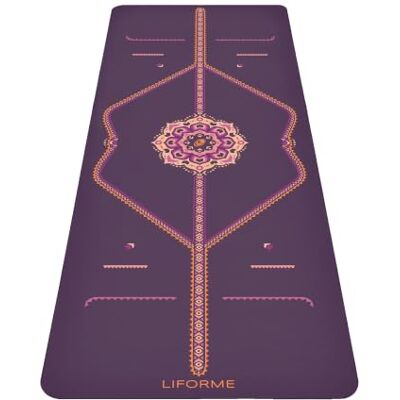 Liforme Printed Yoga Mat Patented Alignment Design, Ultimate Grip Liforme Printed Yoga Mat Patented Alignment Design, Ultimate Grip