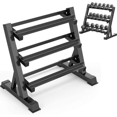 fk sports AdjustableThree layer Dumbbell Rack 3 Tiers Black for Home Gym Weight Rack Dumbbell Free Weight Stand Storage Rack Multi-layer Weights Holder 450Kg fk sports AdjustableThree layer Dumbbell Rack 3 Tiers Black for Home Gym Weight Rack Dumbbell Free Weight Stand Storage Rack Multi-layer Weights Holder 450Kg