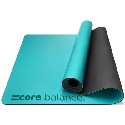 Balance Rubber Yoga Exercise Mat Non Slip Extra Wide Heavy Duty with Roll Strap (Teal) Balance Rubber Yoga Exercise Mat Non Slip Extra Wide Heavy Duty with Roll Strap (Teal)