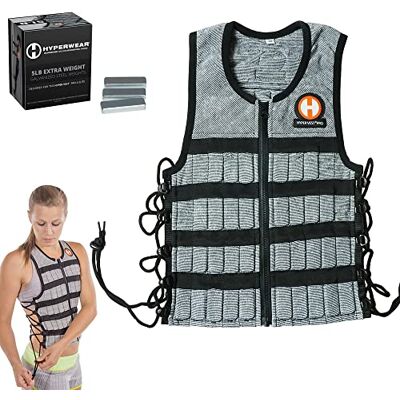 HYPERWEAR Hyper Vest PRO Unisex 10-Pound Adjustable Weighted Vest for Fitness Workouts, X-Large, Grey HYPERWEAR Hyper Vest PRO Unisex 10-Pound Adjustable Weighted Vest for Fitness Workouts, X-Large, Grey