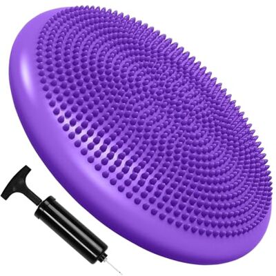 ONEX Wobble Balance Cushion Board for Fitness Exercise, Core Workout, Back Pain Relief, Sensory Cushion for Chair – Stability Disc Seat to Improve Sitting Posture for Adults or Children (Purple) ONEX Wobble Balance Cushion Board for Fitness Exercise, Core Workout, Back Pain Relief, Sensory Cushion for Chair – Stability Disc Seat to Improve Sitting Posture for Adults or Children (Purple)