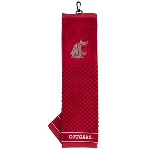 Team Golf NCAA Washington State Cougars Embroidered Golf Towel, Checkered Scrubber Design, Embroidered Logo Team Golf NCAA Washington State Cougars Embroidered Golf Towel, Checkered Scrubber Design, Embroidered Logo