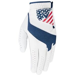 Callaway Golf Fusion Men's Golf Glove 2025 USA Colours, Men's LH (for RH golfer), Small, White Callaway Golf Fusion Men's Golf Glove 2025 USA Colours, Men's LH (for RH golfer), Small, White