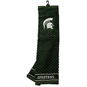 Team Golf NCAA Michigan State Spartans Embroidered Golf Towel Embroidered Golf Towel, Checkered Scrubber Design, Embroidered Logo Team Golf NCAA Michigan State Spartans Embroidered Golf Towel Embroidered Golf Towel, Checkered Scrubber Design, Embroidered Logo