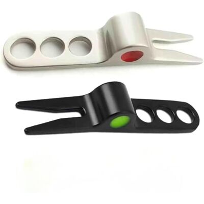 Posoto Golf Divot Tools with 50 Fluorescent Tees Dual Stainless Steel Pitch Mark Repairer & Ball Marker Fixer Kit Compatible with Div Tool and Golf Div Tool Posoto Golf Divot Tools with 50 Fluorescent Tees Dual Stainless Steel Pitch Mark Repairer & Ball Marker Fixer Kit Compatible with Div Tool and Golf Div Tool