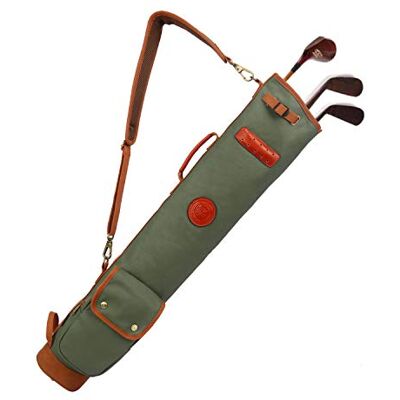 TOURBON Lightweight Canvas Golf Club Carry Bag for Men and Women Green TOURBON Lightweight Canvas Golf Club Carry Bag for Men and Women Green