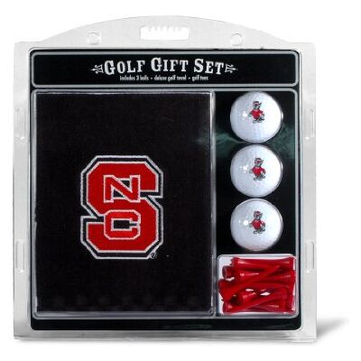 Team Golf NCAA NC State Wolfpack Gift Set: Embroidered Golf Towel, 3 Golf Balls, and 14 Golf Tees 2-3/4" Regulation, Tri-Fold Towel 16" x 22" & 100% Cotton Team Golf NCAA NC State Wolfpack Gift Set: Embroidered Golf Towel, 3 Golf Balls, and 14 Golf Tees 2-3/4" Regulation, Tri-Fold Towel 16" x 22" & 100% Cotton