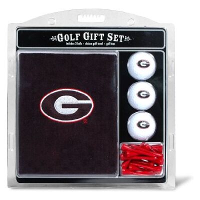 Team Golf NCAA Georgia Bulldogs Gift Set: Embroidered Golf Towel, 3 Golf Balls, and 14 Golf Tees 2-3/4" Regulation, Tri-Fold Towel 16" x 22" & 100% Cotton Team Golf NCAA Georgia Bulldogs Gift Set: Embroidered Golf Towel, 3 Golf Balls, and 14 Golf Tees 2-3/4" Regulation, Tri-Fold Towel 16" x 22" & 100% Cotton
