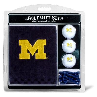 Team Golf NCAA Michigan Wolverines Gift Set: Embroidered Golf Towel, 3 Golf Balls, and 14 Golf Tees 2-3/4" Regulation, Tri-Fold Towel 16" x 22" & 100% Cotton Team Golf NCAA Michigan Wolverines Gift Set: Embroidered Golf Towel, 3 Golf Balls, and 14 Golf Tees 2-3/4" Regulation, Tri-Fold Towel 16" x 22" & 100% Cotton