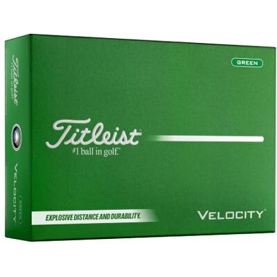 Titleist Velocity Golf Ball, Pack of 12, Green, Numbers 1-4 Titleist Velocity Golf Ball, Pack of 12, Green, Numbers 1-4