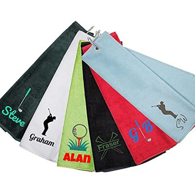 Always Looking Good Personalised Tri Fold Golf Towel with Name Luxury Velour 50cm x 40cm Custom Towel with Carabiner Clip Gift- Golf Gifts for men and women (Red) Always Looking Good Personalised Tri Fold Golf Towel with Name Luxury Velour 50cm x 40cm Custom Towel with Carabiner Clip Gift- Golf Gifts for men and women (Red)