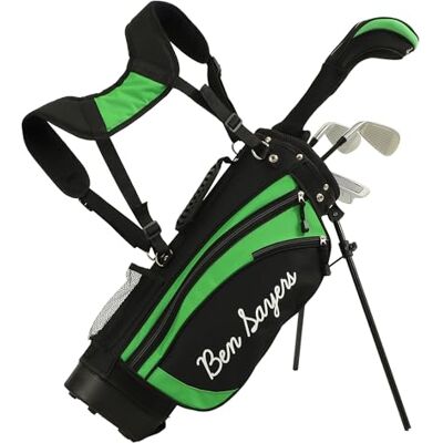 Ben Sayers Junior Stand Bag Golf Package Set Kids Starter with 4 Clubs Lightweight Graphite Shafts & Soft Grips Oversize Driver, Irons, Putter, Bag & Headcovers Ben Sayers Junior Stand Bag Golf Package Set Kids Starter with 4 Clubs Lightweight Graphite Shafts & Soft Grips Oversize Driver, Irons, Putter, Bag & Headcovers
