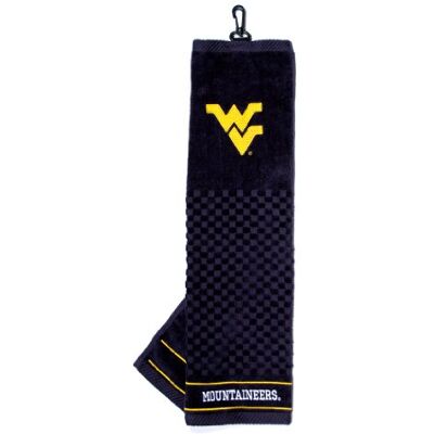 Team Golf NCAA West Virginia Mountaineers Embroidered Golf Towel Embroidered Golf Towel, Checkered Scrubber Design, Embroidered Logo Team Golf NCAA West Virginia Mountaineers Embroidered Golf Towel Embroidered Golf Towel, Checkered Scrubber Design, Embroidered Logo