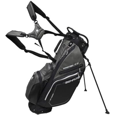 BENROSS By American Golf ProTec 7.0 Waterproof Golf Stand Bag – 14-Way Divider Lightweight Golf Carry Bag – All-Weather Performance Golf Club Bag with Automatic Stand System and Dual Adjustable Straps BENROSS By American Golf ProTec 7.0 Waterproof Golf Stand Bag – 14-Way Divider Lightweight Golf Carry Bag – All-Weather Performance Golf Club Bag with Automatic Stand System and Dual Adjustable Straps