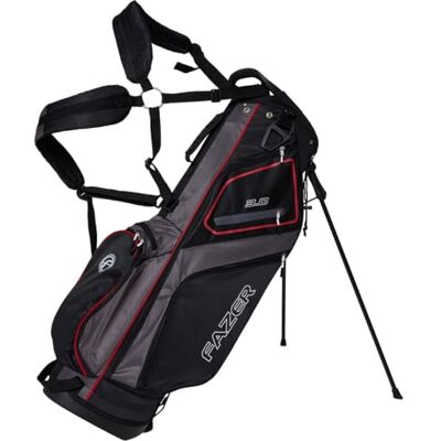 FAZER By American Golf 3.0 Stand Bag Lightweight Golf Carry Bag with 6-Way Divider & Dedicated Putter Well, 6 Storage Pockets, Dual Shoulder Straps, Durable Dobby Nylon Construction Black/Red FAZER By American Golf 3.0 Stand Bag Lightweight Golf Carry Bag with 6-Way Divider & Dedicated Putter Well, 6 Storage Pockets, Dual Shoulder Straps, Durable Dobby Nylon Construction Black/Red
