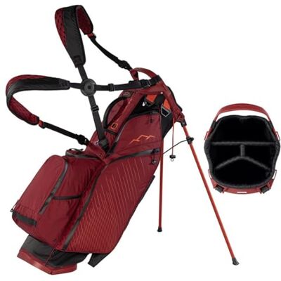 Sun Mountain H2NO Eclipse E3.5 Waterproof 4-Way Stand Carry Golf Bag – Black/Garnet/Inferno (2026) Sun Mountain H2NO Eclipse E3.5 Waterproof 4-Way Stand Carry Golf Bag – Black/Garnet/Inferno (2026)