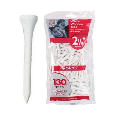 Masters Wooden Golf Tees 2.125" Pack of 130 Masters Wooden Golf Tees 2.125" Pack of 130