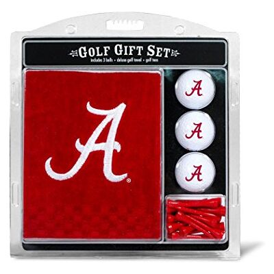 Team Golf NCAA Alabama Crimson Tide Gift Set: Embroidered Golf Towel, 3 Golf Balls, and 14 Golf Tees 2-3/4" Regulation, Tri-Fold Towel 16" x 22" & 100% Cotton Team Golf NCAA Alabama Crimson Tide Gift Set: Embroidered Golf Towel, 3 Golf Balls, and 14 Golf Tees 2-3/4" Regulation, Tri-Fold Towel 16" x 22" & 100% Cotton