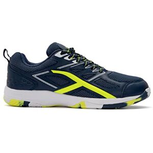 HUNDRED Xoom Non-Marking Professional Badminton Shoes for Men Material: Faux Leather Suitable for Indoor Tennis, Squash, Table Tennis, Basketball & Padel (Navy/Lime, Size: EU 38, UK 4, US 5) HUNDRED Xoom Non-Marking Professional Badminton Shoes for Men Material: Faux Leather Suitable for Indoor Tennis, Squash, Table Tennis, Basketball & Padel (Navy/Lime, Size: EU 38, UK 4, US 5)
