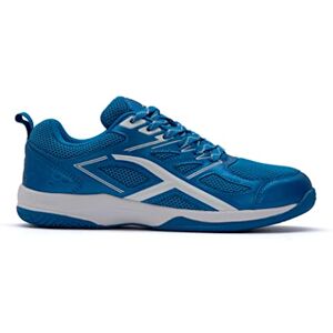 HUNDRED Xoom Non-Marking Professional Badminton Shoes for Men Material: Faux Leather Suitable for Indoor Tennis, Squash, Table Tennis, Basketball & Padel (Blue/White, Size: EU 42, UK 8, US 9) HUNDRED Xoom Non-Marking Professional Badminton Shoes for Men Material: Faux Leather Suitable for Indoor Tennis, Squash, Table Tennis, Basketball & Padel (Blue/White, Size: EU 42, UK 8, US 9)