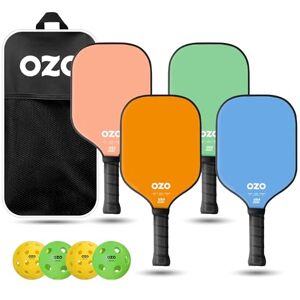 OZO Pickleball - Set of 4 paddles + 4 balls - Spark Fusion Essence - Indoor & Outdoor - Pink, Orange, Green, Blue - Pickleball Set OZO Pickleball - Set of 4 paddles + 4 balls - Spark Fusion Essence - Indoor & Outdoor - Pink, Orange, Green, Blue - Pickleball Set