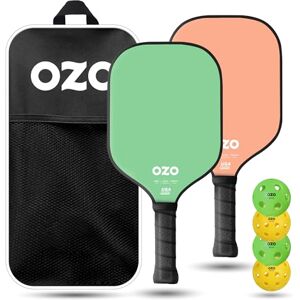 OZO Pickleball - Set of 2 paddles + 4 balls - Spark Fusion Essence - Indoor & Outdoor - Green & Pink OZO Pickleball - Set of 2 paddles + 4 balls - Spark Fusion Essence - Indoor & Outdoor - Green & Pink