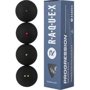 Raquex Progression Squash Balls - Competition Double Yellow Dot, Yellow Dot, Red Dot, Blue Dot Raquex Progression Squash Balls - Competition Double Yellow Dot, Yellow Dot, Red Dot, Blue Dot