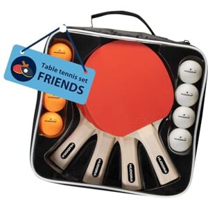Hudora Table Tennis Set Friends table tennis racket set with 4 rackets & 8 balls Ping Pong racket set including storage bag table tennis rackets for 4 players Hudora Table Tennis Set Friends table tennis racket set with 4 rackets & 8 balls Ping Pong racket set including storage bag table tennis rackets for 4 players