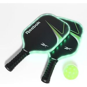 Reebok LED Pickleball Set for 2 Players, includes 2 Fiberglass Paddles with 5" Cushion Grip and 2 Light-Up Balls, Perfect for Night Time Play Reebok LED Pickleball Set for 2 Players, includes 2 Fiberglass Paddles with 5" Cushion Grip and 2 Light-Up Balls, Perfect for Night Time Play