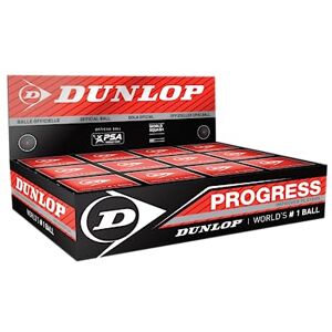 Dunlop Squash Balls Progress Red, 12 Balls, for Recreational and Hobby players medium speed Dunlop Squash Balls Progress Red, 12 Balls, for Recreational and Hobby players medium speed