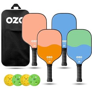OZO Pickleball Set 4 Paddles (2 Hybrid + 2 Control) + 4 Indoor & Outdoor Balls + Bag Beginner Set, Pink, Blue, Strawberry & Melon, Pistachio & Cotton Candy OZO Pickleball Set 4 Paddles (2 Hybrid + 2 Control) + 4 Indoor & Outdoor Balls + Bag Beginner Set, Pink, Blue, Strawberry & Melon, Pistachio & Cotton Candy