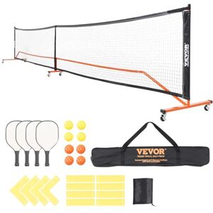 VEVOR Pickleball Net Set, 22FT Regulation Size Portable Pickleball System with Bags, Balls, Paddles, Wheels, and Court Lines, Weather Resistant Metal Frame & PE Net, for Outdoor Backyard Driveway VEVOR Pickleball Net Set, 22FT Regulation Size Portable Pickleball System with Bags, Balls, Paddles, Wheels, and Court Lines, Weather Resistant Metal Frame & PE Net, for Outdoor Backyard Driveway