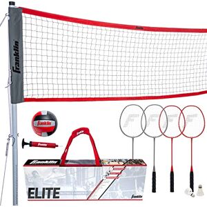 Franklin Sports Elite Badminton Volleyball Combo Net Set Includes Volleyball,Badminton Rackets,Birdies, Poles/Net, Stakes, Ropes, Boundary Kit Beach or Backyard Badminton Easy Setup Franklin Sports Elite Badminton Volleyball Combo Net Set Includes Volleyball,Badminton Rackets,Birdies, Poles/Net, Stakes, Ropes, Boundary Kit Beach or Backyard Badminton Easy Setup